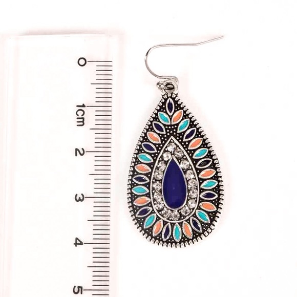 Any 3/$25! Silver Boho Crystal Teardrop Earrings - Picture 6 of 8